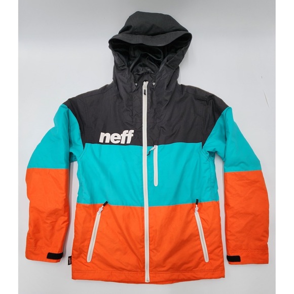 Neff Throwback Poncho Tech Shred Jacket, Men's Large, Orange / ‎ Blue EUC - Picture 4 of 16